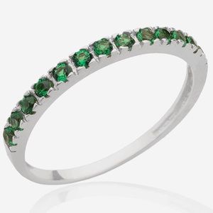 Nwt Sterling Silver green Stone stackable ring